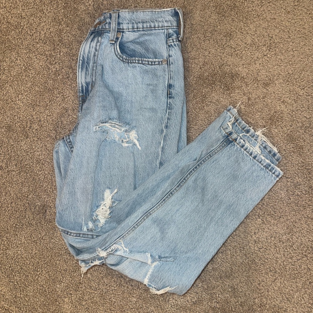 Women's Distressed Blue Jeans
